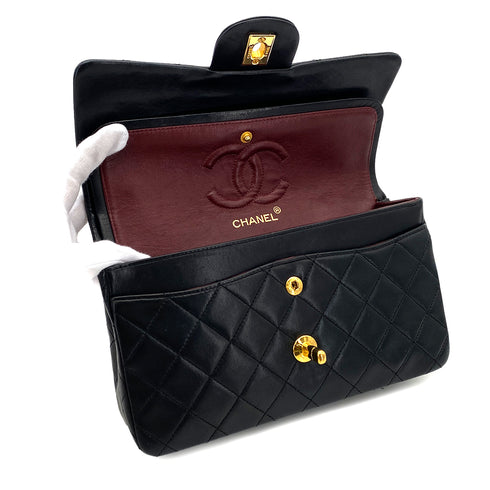 CHANEL VINTAGE CLASSIC FLAP SMALL CHAIN SHOULDER BAG BLACK LAMB SKIN 90289083 - PURPOSE