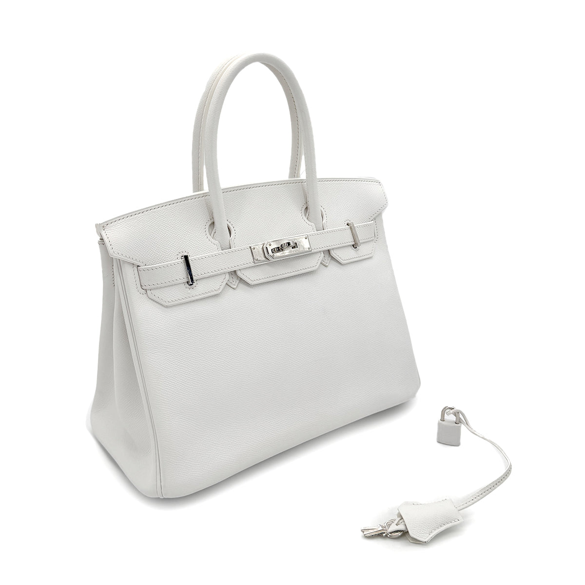 HERMES BIRKIN 30 WHITE VEAU EPSOM HAND BAG □K SHW 90289346