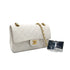 CHANEL VINTAGE CLASSIC FLAP SMALL CHAIN SHOULDER BAG WHITE LAMB SKIN 90289353 - PURPOSE