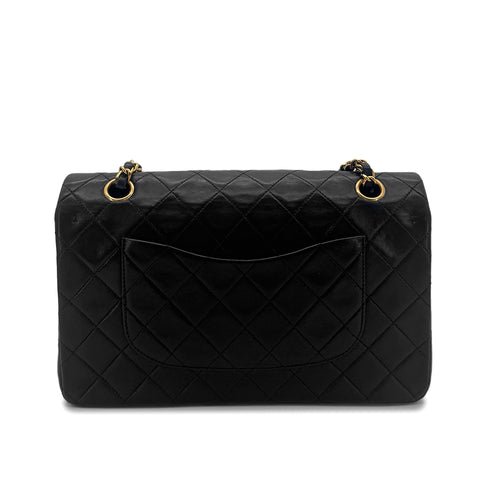 CHANEL VINTAGE CLASSIC FLAP MEDIUM CHAIN SHOULDER BAG BLACK LAMB SKIN 90289354 - PURPOSE