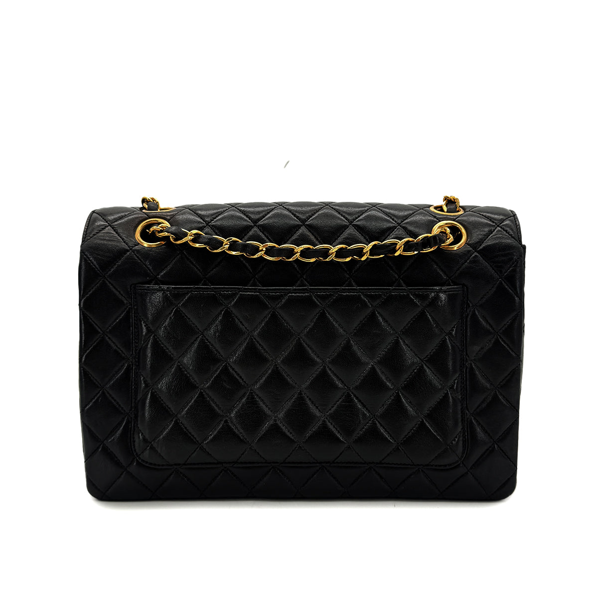 CHANEL VINTAGE PARIS LIMITED MATELASSE CHAIN SHOULDER BAG BLACK LAMB SKIN 90289358