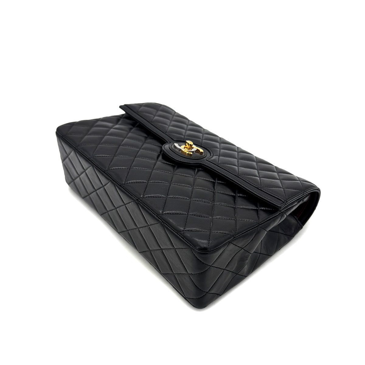 CHANEL VINTAGE PARIS LIMITED MATELASSE CHAIN SHOULDER BAG BLACK LAMB SKIN 90289358
