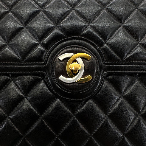 CHANEL VINTAGE PARIS LIMITED MATELASSE CHAIN SHOULDER BAG BLACK LAMB SKIN 90289358 - PURPOSE