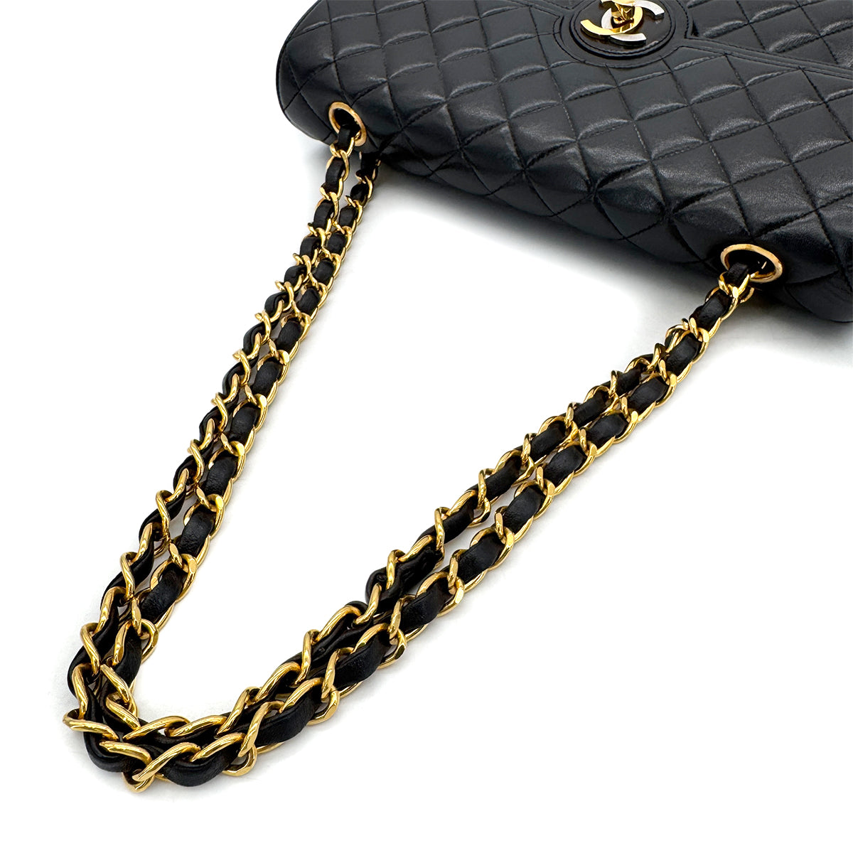 CHANEL VINTAGE PARIS LIMITED MATELASSE CHAIN SHOULDER BAG BLACK LAMB SKIN 90289358