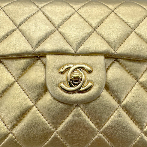 CHANEL VINTAGE MINI SQUARE 17 CHAIN SHOULDER BAG GOLD LAMB SKIN 90289359 - PURPOSE