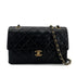 CHANEL VINTAGE CLASSIC FLAP MEDIUM CHAIN SHOULDER BAG BLACK LAMB SKIN 90289360 - PURPOSE