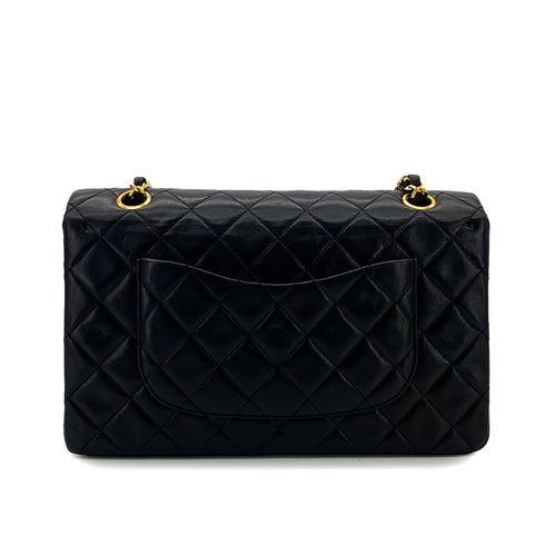 CHANEL VINTAGE CLASSIC FLAP MEDIUM CHAIN SHOULDER BAG BLACK LAMB SKIN 90289360 - PURPOSE