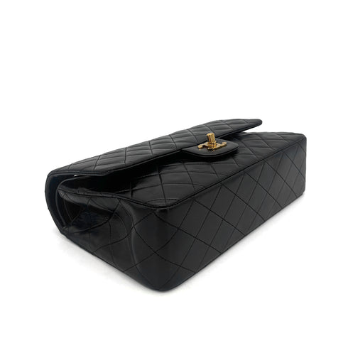 CHANEL VINTAGE CLASSIC FLAP MEDIUM CHAIN SHOULDER BAG BLACK LAMB SKIN 90289361 - PURPOSE