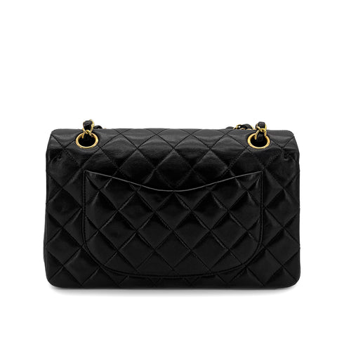 CHANEL VINTAGE CLASSIC FLAP SMALL CHAIN SHOULDER BAG BLACK LAMB SKIN 90289363 - PURPOSE