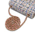 CHANEL MATELASSE TWEED CHAIN SHOULDER BAG PINK BLUE COTTON LEATHER 90289365 - PURPOSE