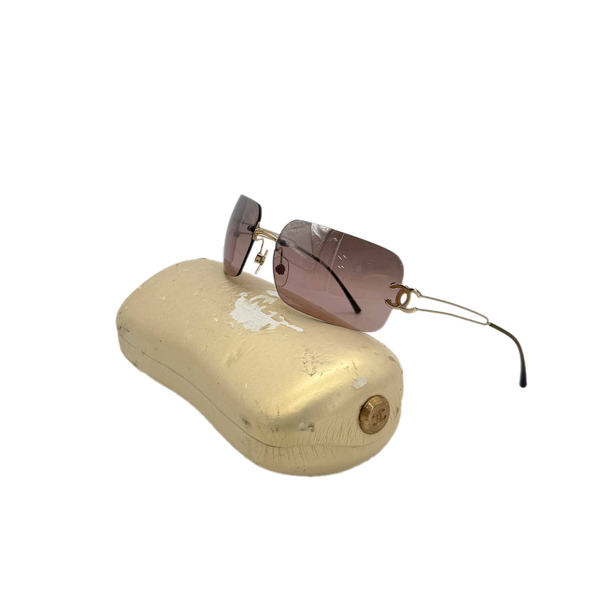 CHANEL SUNGLASSES COCOMARK BROWN GOLD EYEWEAR 90289370