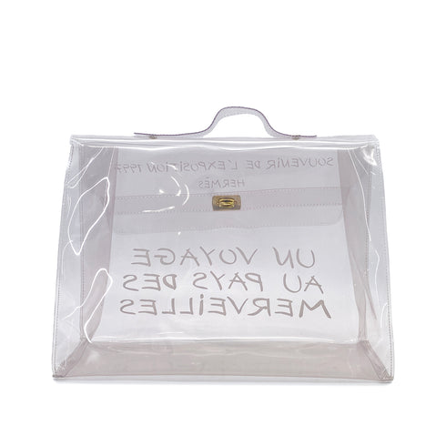 HERMES VINYL KELLY SOUVENIR DE L' EXPOSITION 1997 CLEAR HAND BAG 90289524 - PURPOSE