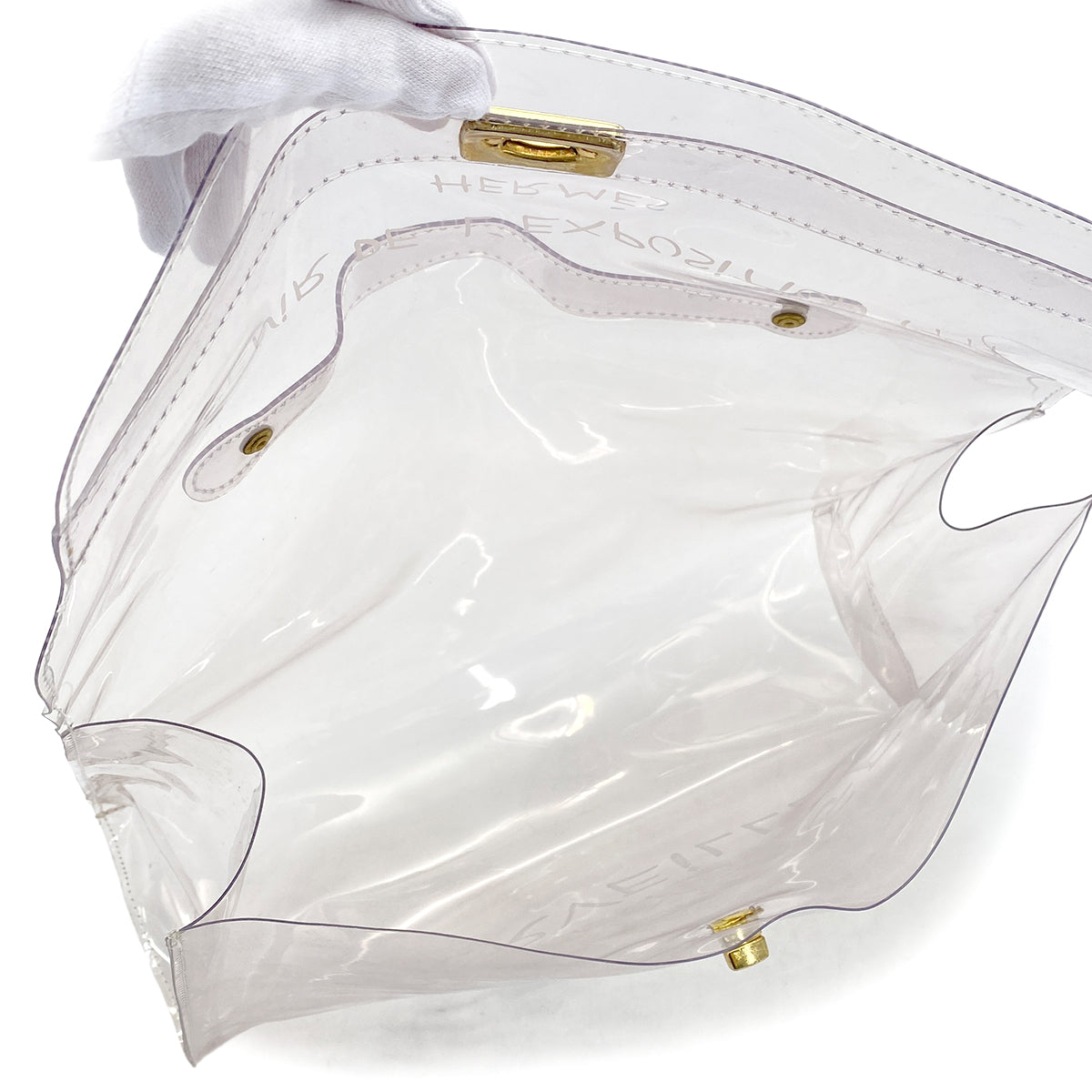 HERMES VINYL KELLY SOUVENIR DE L' EXPOSITION 1997 CLEAR HAND BAG 90289524