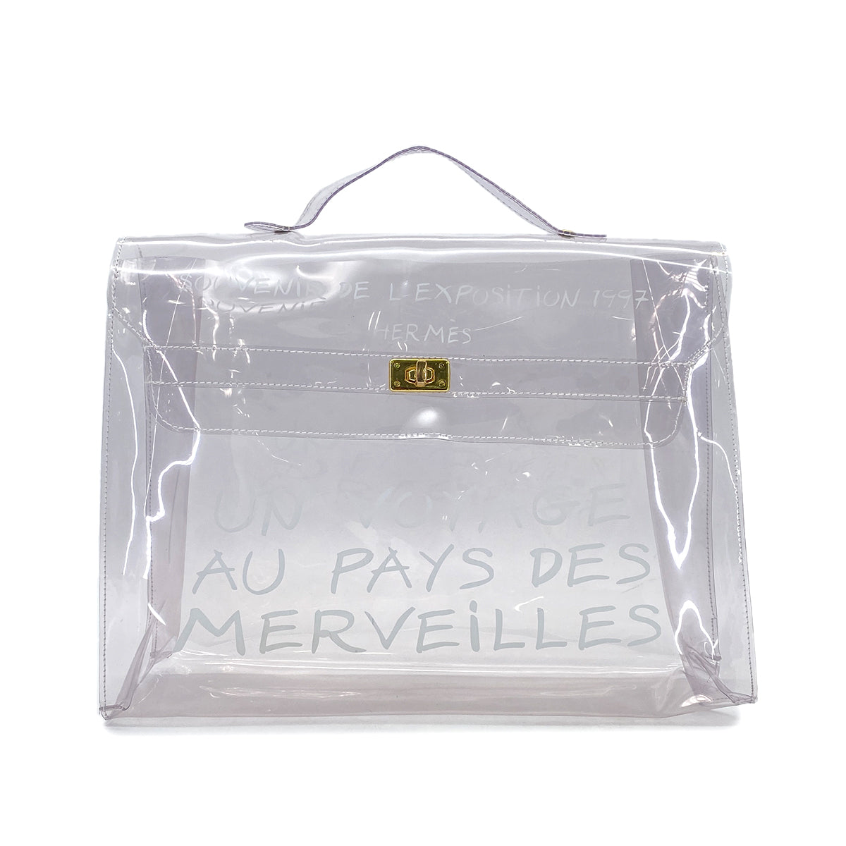 HERMES VINYL KELLY SOUVENIR DE L' EXPOSITION 1997 CLEAR HAND BAG 90289525