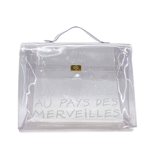 HERMES VINYL KELLY SOUVENIR DE L' EXPOSITION 1997 CLEAR HAND BAG 90289525 - PURPOSE