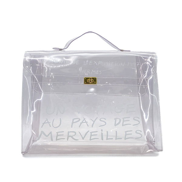 HERMES VINYL KELLY SOUVENIR DE L' EXPOSITION 1997 CLEAR HAND BAG 90289525 - PURPOSE
