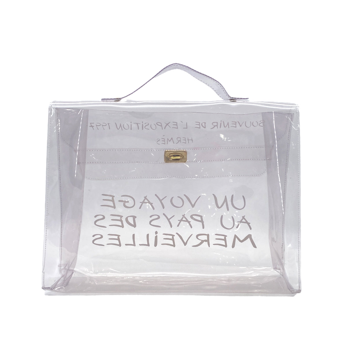 HERMES VINYL KELLY SOUVENIR DE L' EXPOSITION 1997 CLEAR HAND BAG 90289525