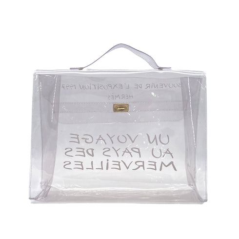 HERMES VINYL KELLY SOUVENIR DE L' EXPOSITION 1997 CLEAR HAND BAG 90289525 - PURPOSE