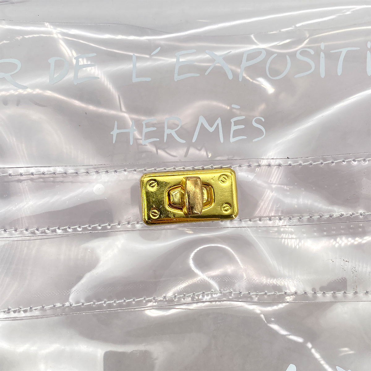 HERMES VINYL KELLY SOUVENIR DE L' EXPOSITION 1997 CLEAR HAND BAG 90289525