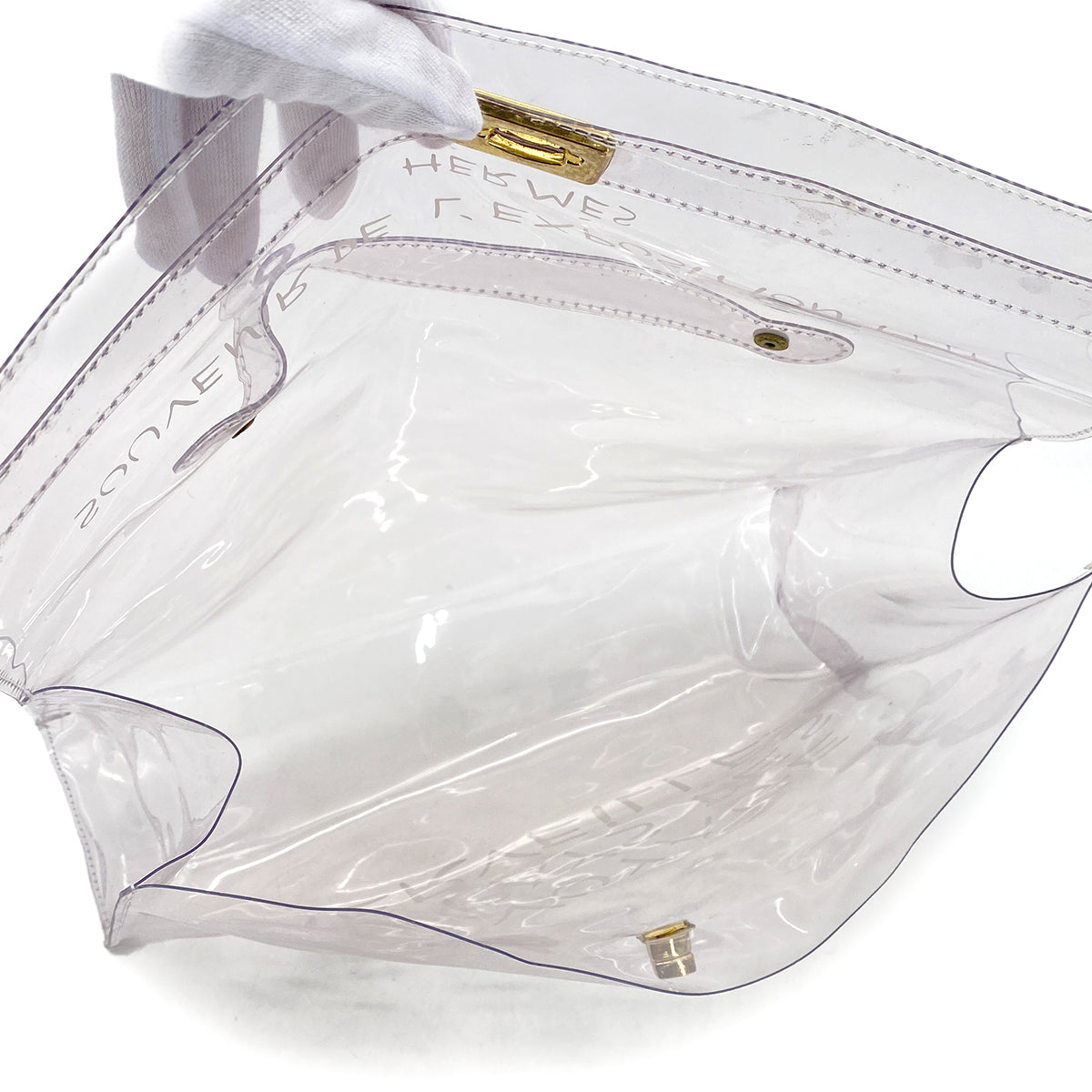 HERMES VINYL KELLY SOUVENIR DE L' EXPOSITION 1997 CLEAR HAND BAG 90289525