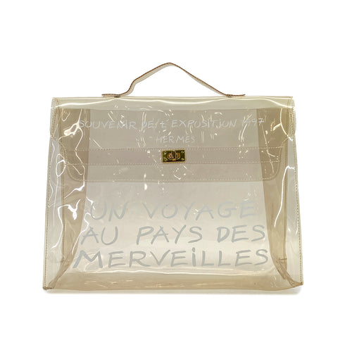 HERMES VINYL KELLY SOUVENIR DE L' EXPOSITION 1997 CLEAR HAND BAG 90289529 - PURPOSE