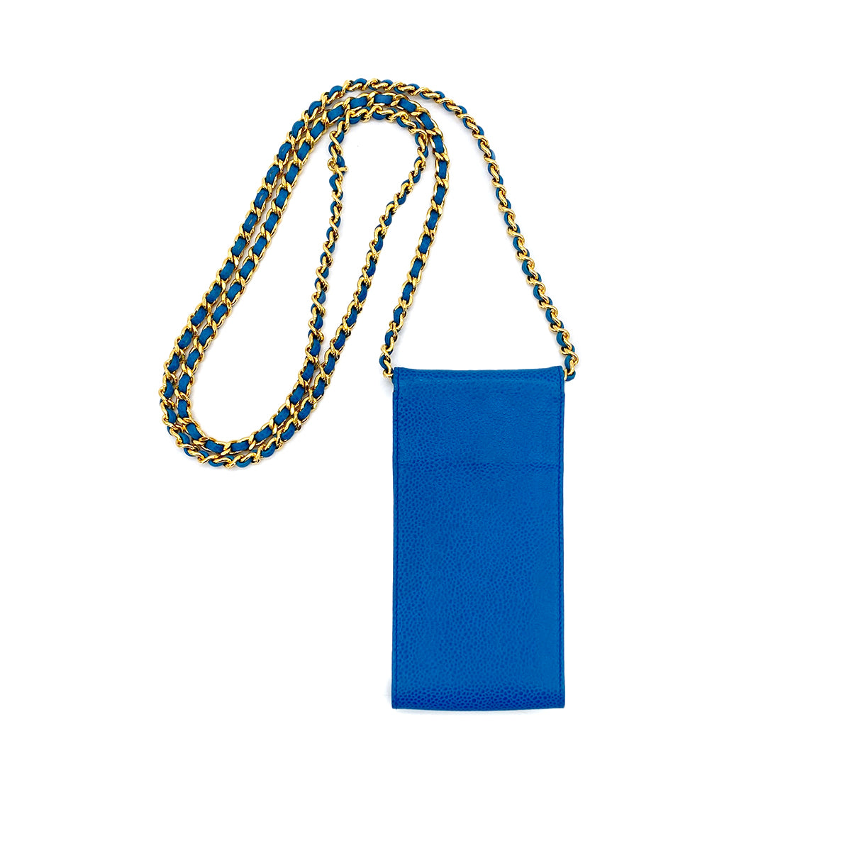 CHANEL VINTAGE COCOMARK CHAIN SHOULDER BAG BLUE CAVIAR SKIN 90289531