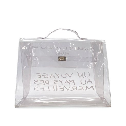 HERMES VINYL KELLY SOUVENIR DE L' EXPOSITION 1997 CLEAR HAND BAG 90289533 - PURPOSE