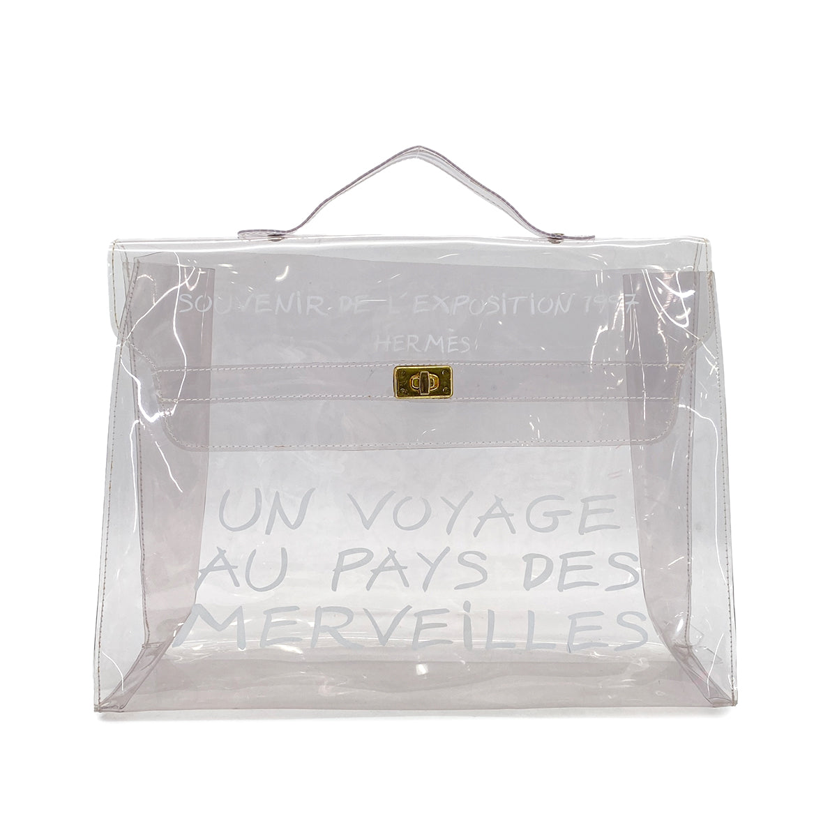 HERMES VINYL KELLY SOUVENIR DE L' EXPOSITION 1997 CLEAR HAND BAG 90289533