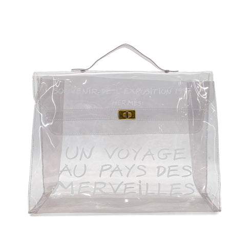 HERMES VINYL KELLY SOUVENIR DE L' EXPOSITION 1997 CLEAR HAND BAG 90289533 - PURPOSE