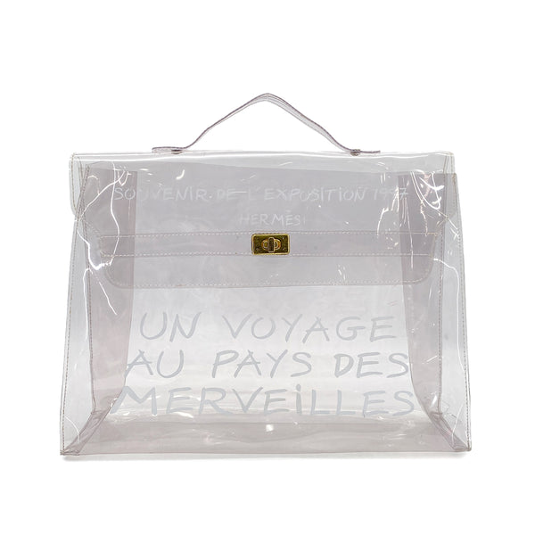 HERMES VINYL KELLY SOUVENIR DE L' EXPOSITION 1997 CLEAR HAND BAG 90289533 - PURPOSE