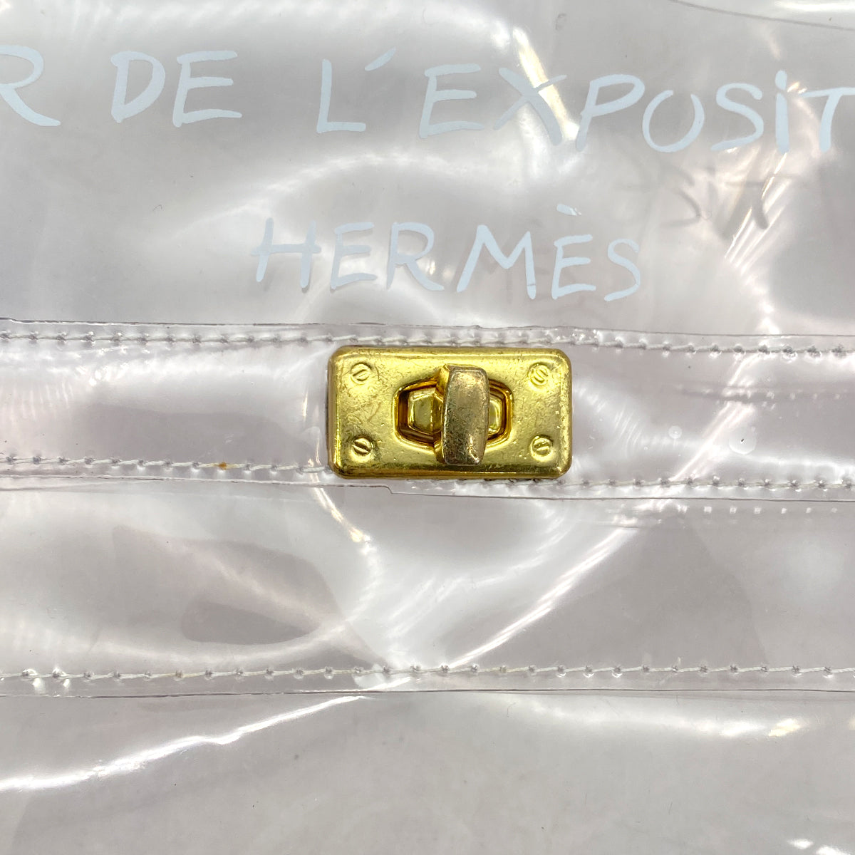 HERMES VINYL KELLY SOUVENIR DE L' EXPOSITION 1997 CLEAR HAND BAG 90289533