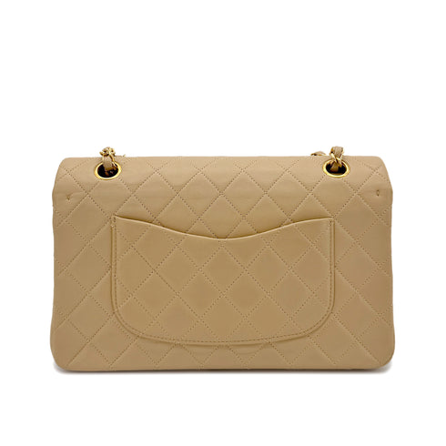 CHANEL VINTAGE CLASSIC FLAP MEDIUM CHAIN SHOULDER BAG BEIGE LAMB SKIN 90289537 - PURPOSE