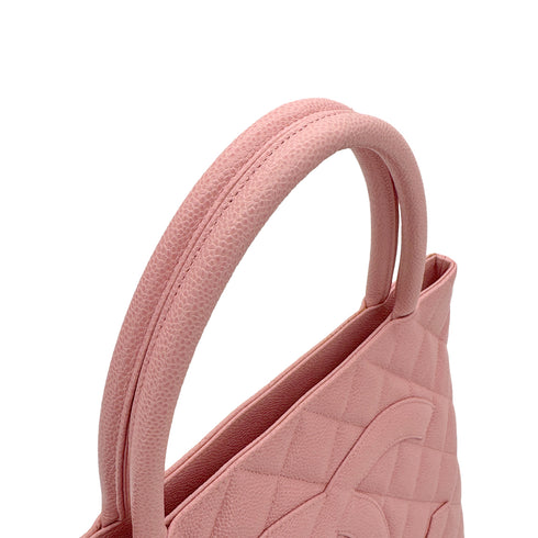 CHANEL VINTAGE MEDALLION TOTE BAG PINK CAVIAR SKIN 90289540 - PURPOSE