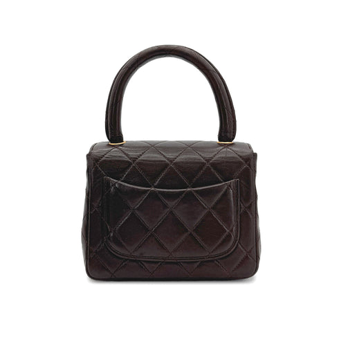 CHANEL VINTAGE PARENT-CHILD MATELASSE HAND BAG BROWN LAMB SKIN 90289541 - PURPOSE
