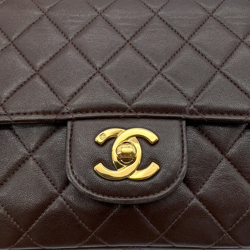 CHANEL VINTAGE PARENT-CHILD MATELASSE HAND BAG BROWN LAMB SKIN 90289541 - PURPOSE
