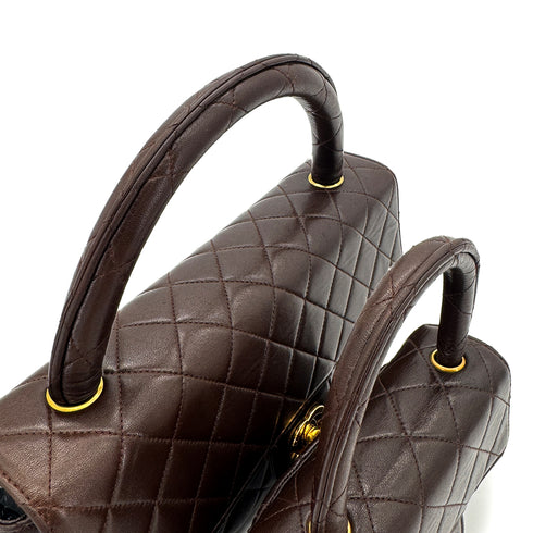 CHANEL VINTAGE PARENT-CHILD MATELASSE HAND BAG BROWN LAMB SKIN 90289541 - PURPOSE