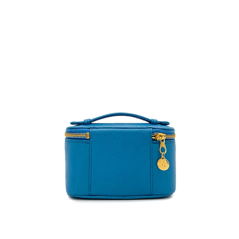 CHANEL VINTAGE VANITY HAND BAG BLUE CAVIAR SKIN 90289542