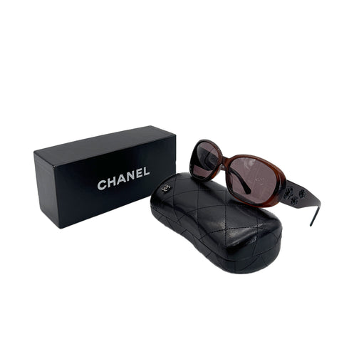 CHANEL SUNGLASSES CAMELLIA COCOMARK BROWN EYEWEAR 90289546 - PURPOSE