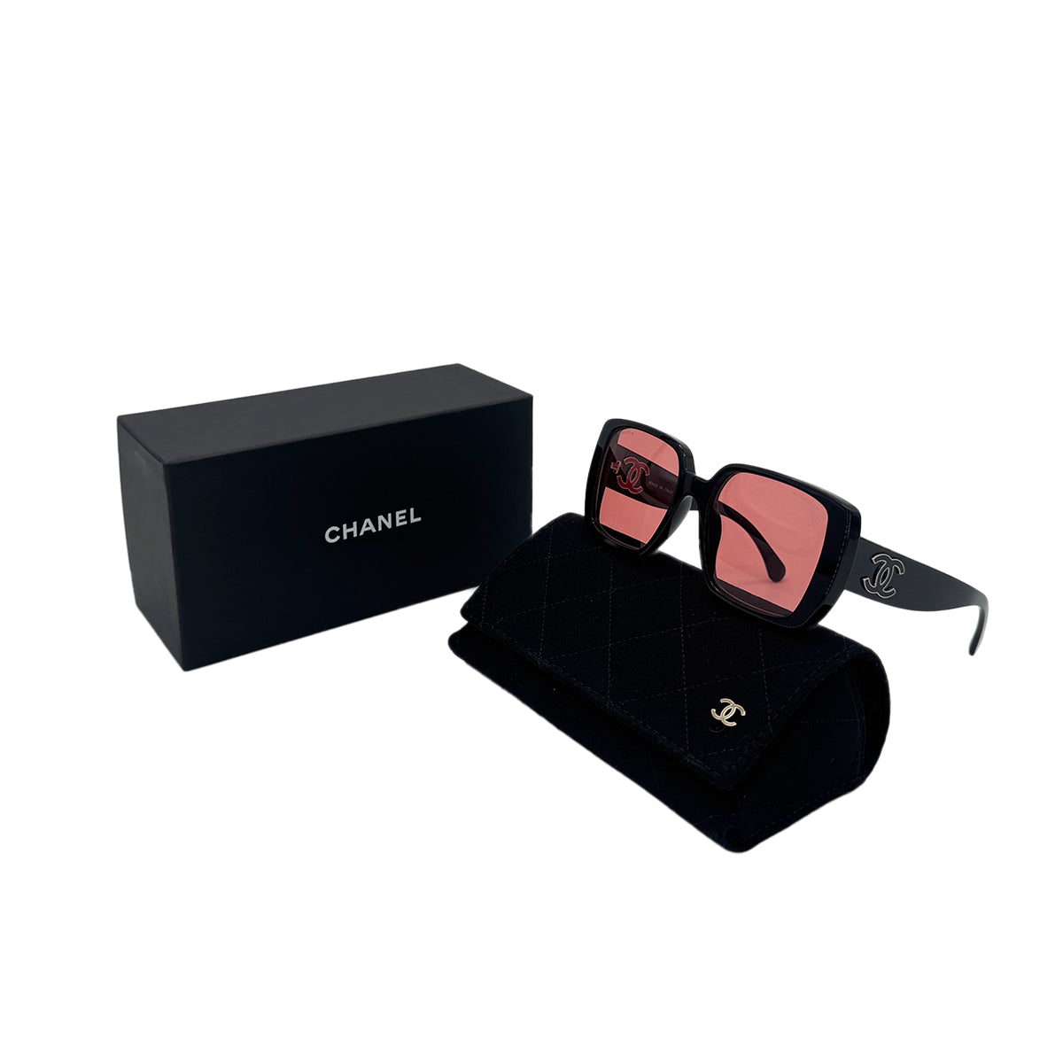 CHANEL SUNGLASSES COCOMARK BLACK RED EYEWEAR 90289547