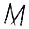 CHANEL VINTAGE SUSPENDER LOGO BLACK WHITE CANVAS LEATHER 90289548 - PURPOSE
