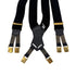 CHANEL VINTAGE SUSPENDER LOGO BLACK WHITE CANVAS LEATHER 90289548 - PURPOSE