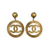 CHANEL VINTAGE EARRINGS COCOMARK CIRCLE SWING GOLD ACCESSORY 27 90289549 - PURPOSE