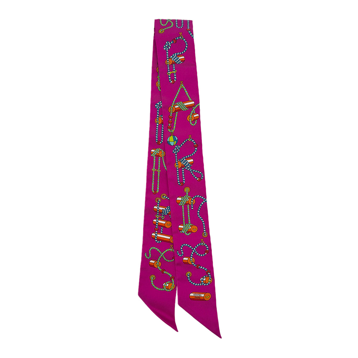 HERMES TWILLY CORDAGES SCARF MULTICOLOR SILK 90289551