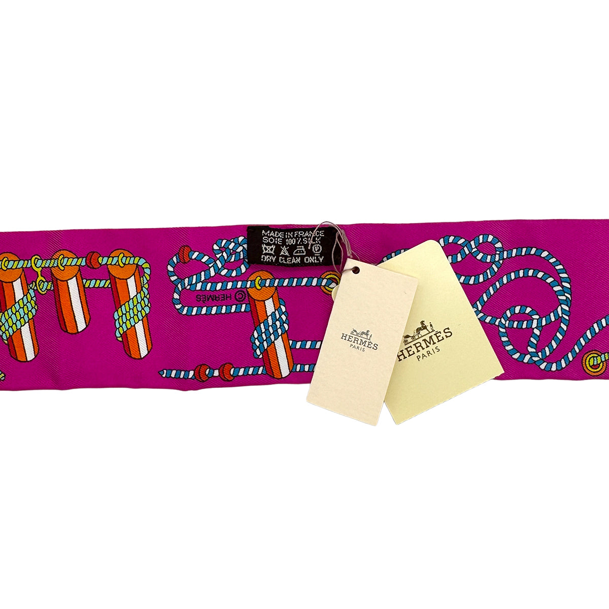 HERMES TWILLY CORDAGES SCARF MULTICOLOR SILK 90289551