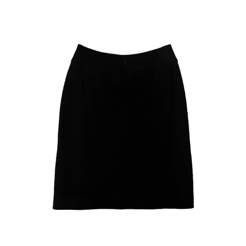 CHANEL VINTAGE BOUTIQUE VINTAGE COCO BUTTON JACKET SKIRT SET BLACK WOOL 42 98A RTW 90289558 - PURPOSE