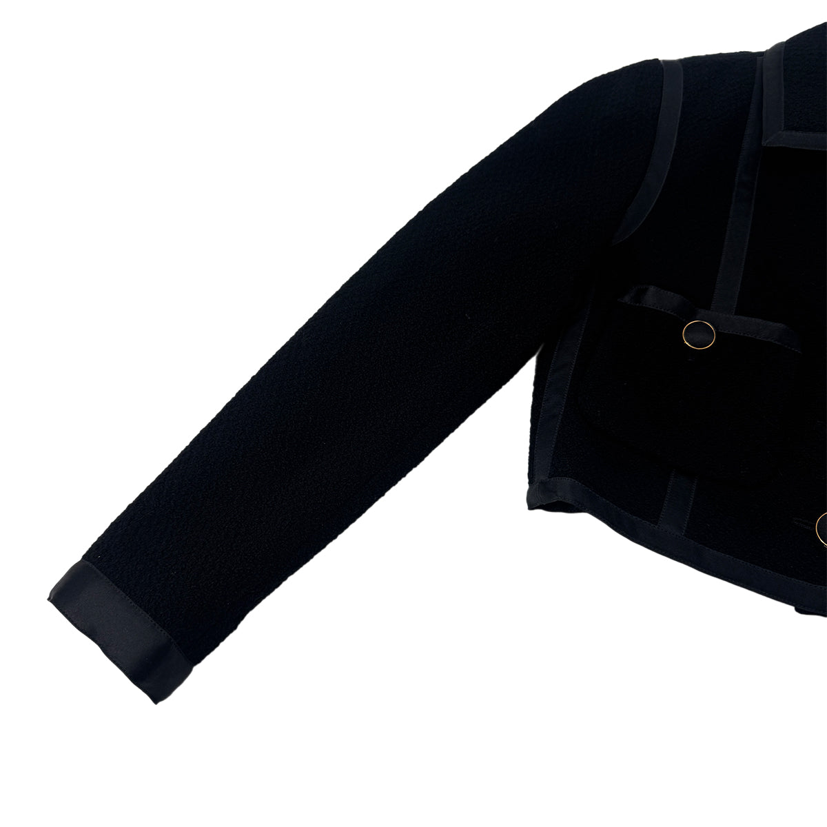 CHANEL VINTAGE JACKET BLACK WOOL 34 RTW 90289560