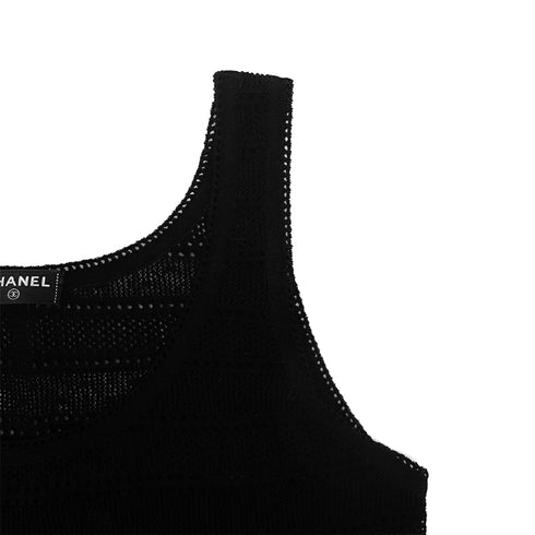 CHANEL SLEEVELESS MESH TOPS BLACK RTW 90289563