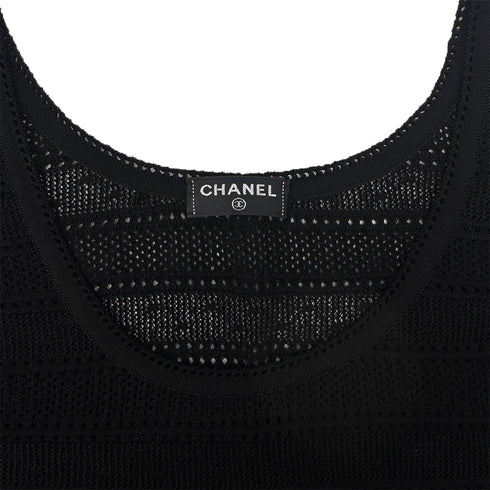 CHANEL SLEEVELESS MESH TOPS BLACK RTW 90289563