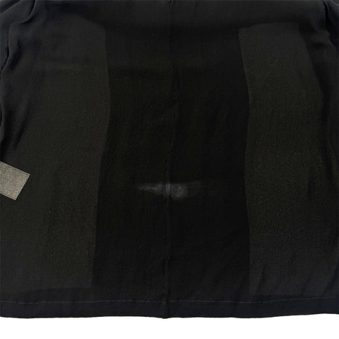 CHANEL VINTAGE SEE-THROUGH BLOUSE BACK COCO BUTTON BLACK SILK 36 98A RTW 90289565 - PURPOSE