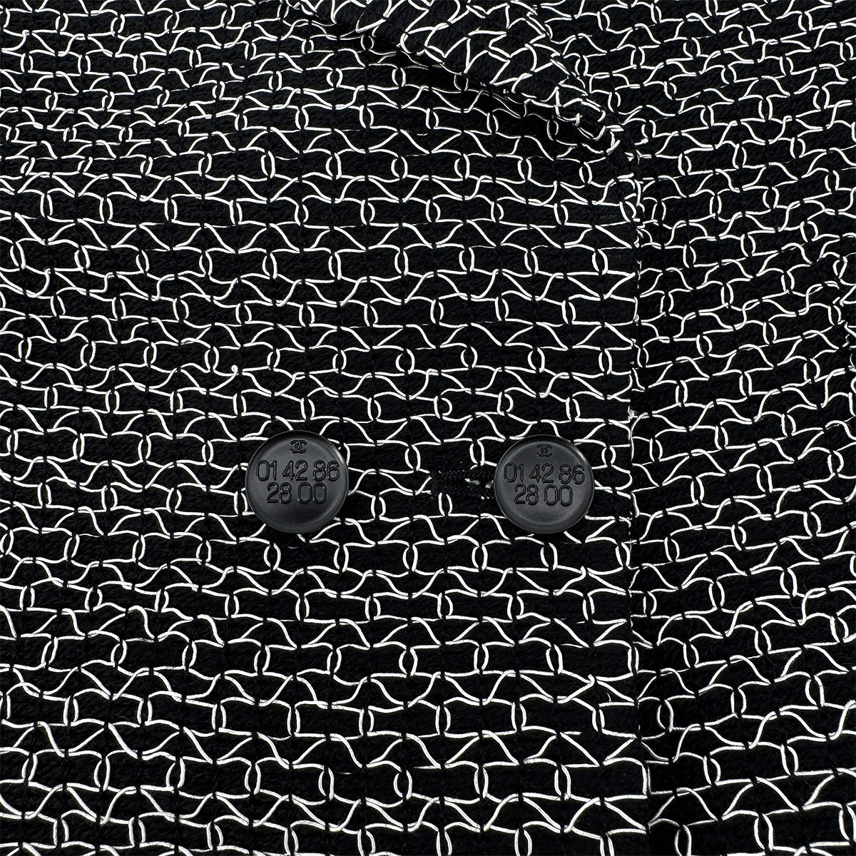 CHANEL BOUTIQUE VINTAGE DOUBLE BUTTON JACKET BLACK WHITE WOOL 38 98P RTW 90289566